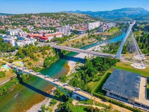 Bridges and riverside greenery in Podgorica